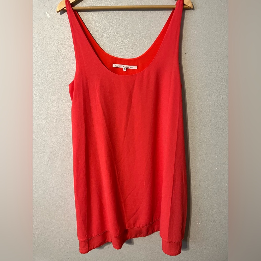 Rachel Roy Sleeveless A-line Coral Dress Flowy Polyester Scoop Neck Size XL